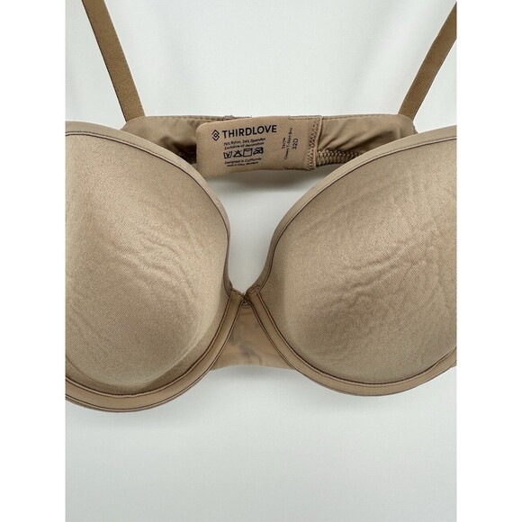 Thirdlove 24/7 Classic T-Shirt Bra, Size 32D, Taupe - Picture 2 of 4